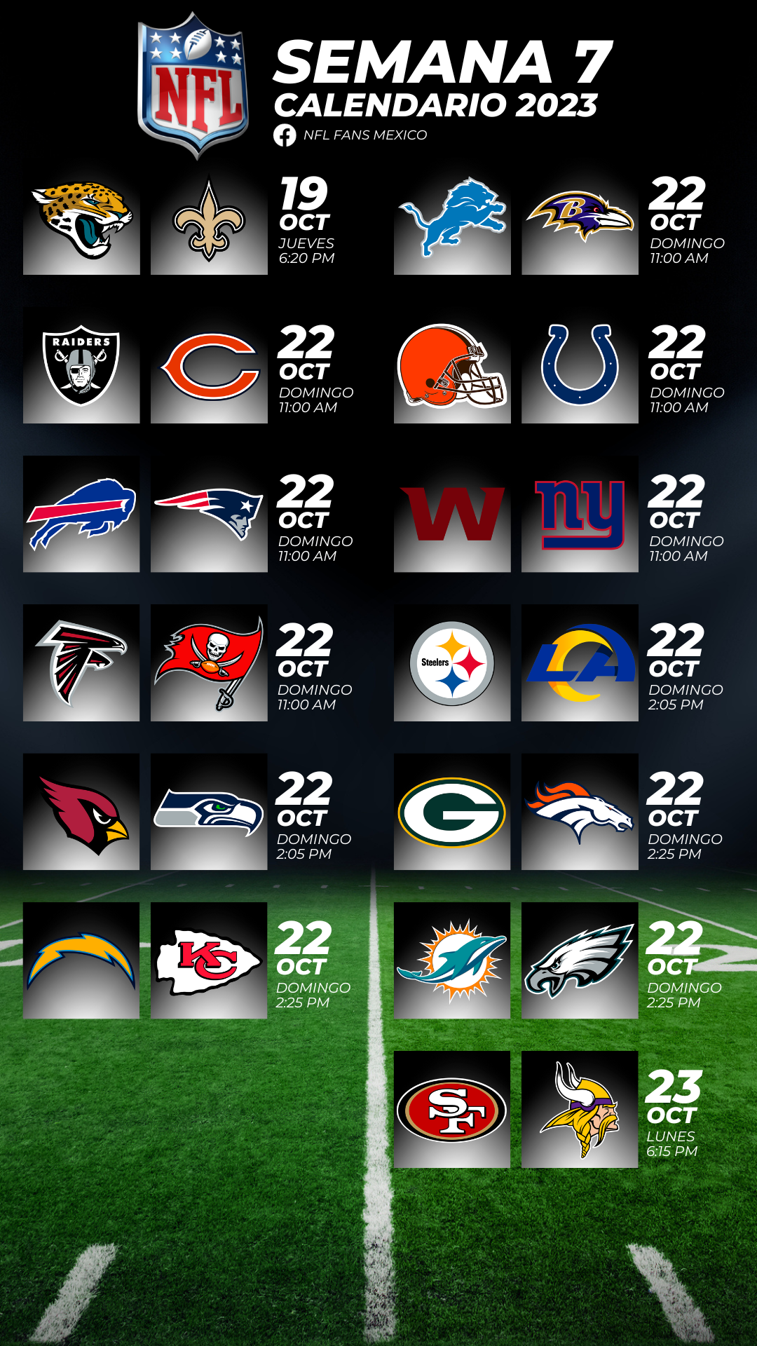 Calendario de la NFL 2023
